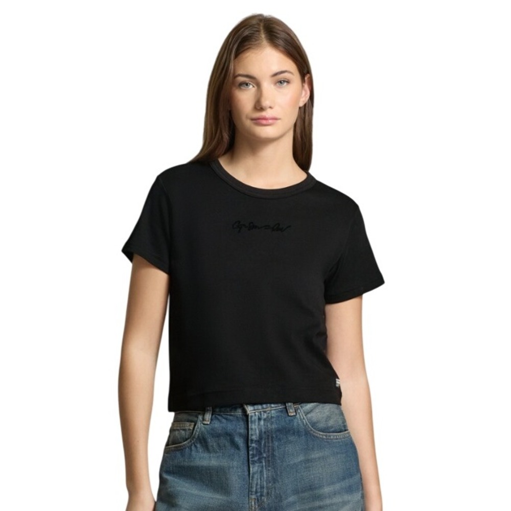 G-Star Women's G-Script‎ Baby Brother Stitch Top T-Shirt Black Size Medium NWT
